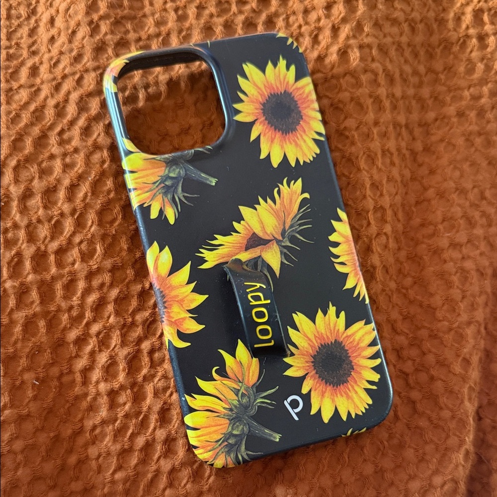 Loopy Case Sunflower Design - Black and Yellow